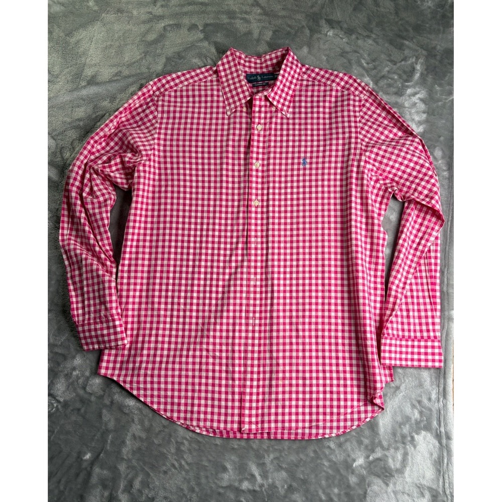 Ralph Lauren Classic Fit Men's‎ Button-Down XL Pink Shirt Button